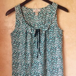Ann Taylor Loft Sleeveless Tie Front Blouse